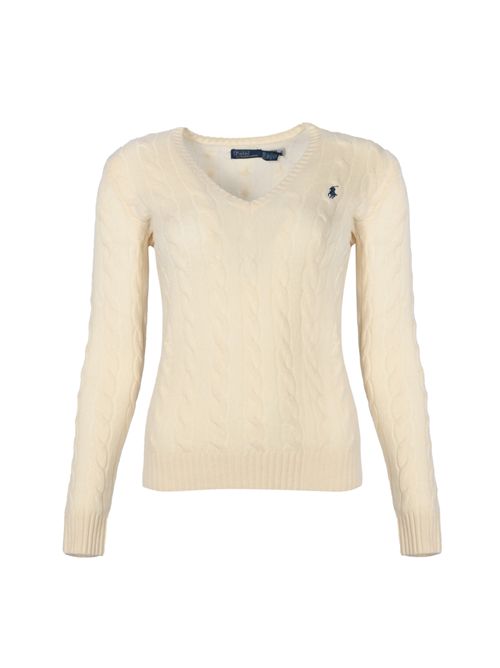 Maglia a trecce in lana e cashmere Natural